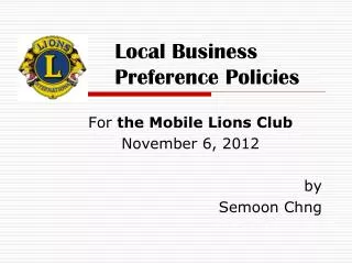 Local Business Preference Policies