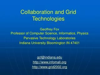 Collaboration and Grid Technologies