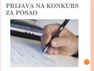 prijava na konkurs za posao