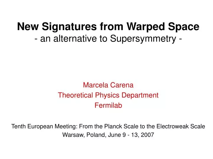 new signatures from warped space an alternative to supersymmetry