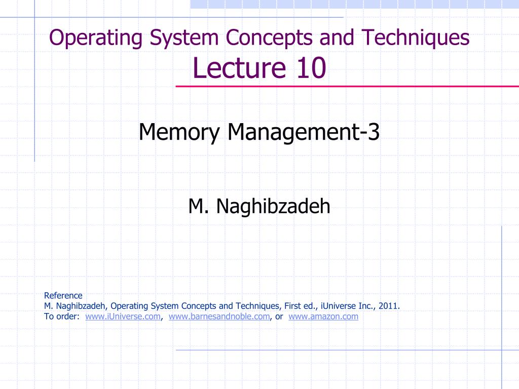 PPT - Operating System Concepts and Techniques Lecture 10 PowerPoint ...