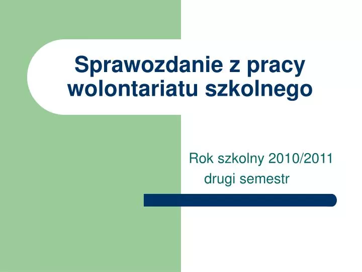 sprawozdanie z pracy wolontariatu szkolnego