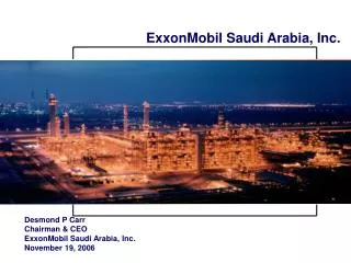ExxonMobil Saudi Arabia, Inc.