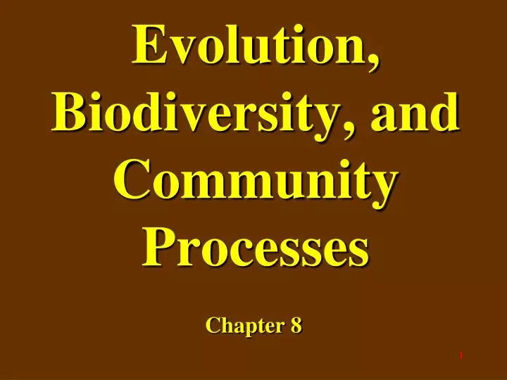 evolution biodiversity and community processes