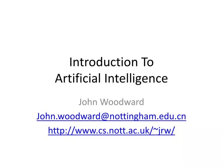 introduction to artificial intelligence