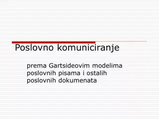 poslovno komuniciranje