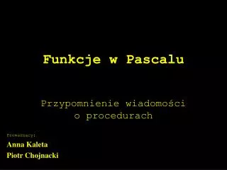 funkcje w pascalu