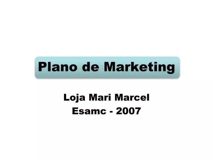 plano de marketing