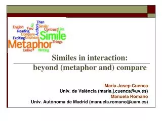 Similes in interaction: beyond (metaphor and) compare