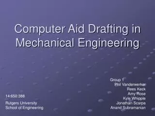 Computer Aid Drafting in Mechanical Engineering