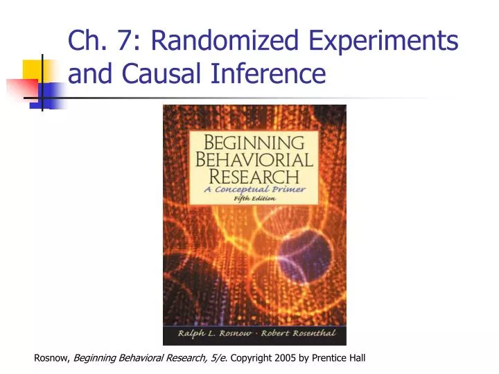 ch 7 randomized experiments and causal inference