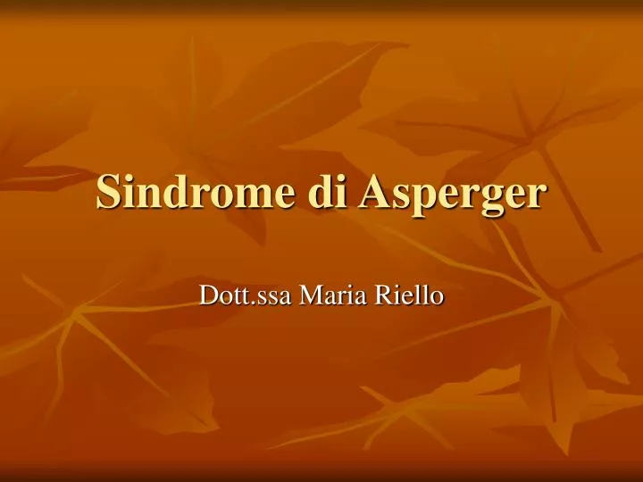 sindrome di asperger