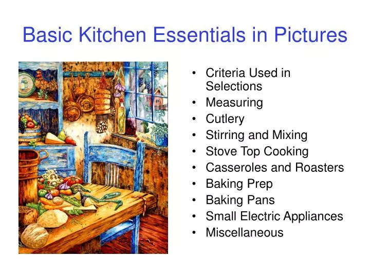 basic kitchen essentials in pictures