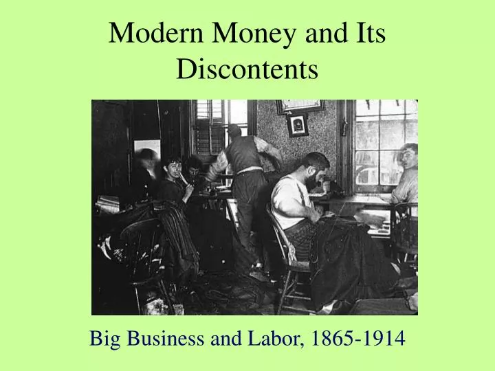 modern money and its discontents