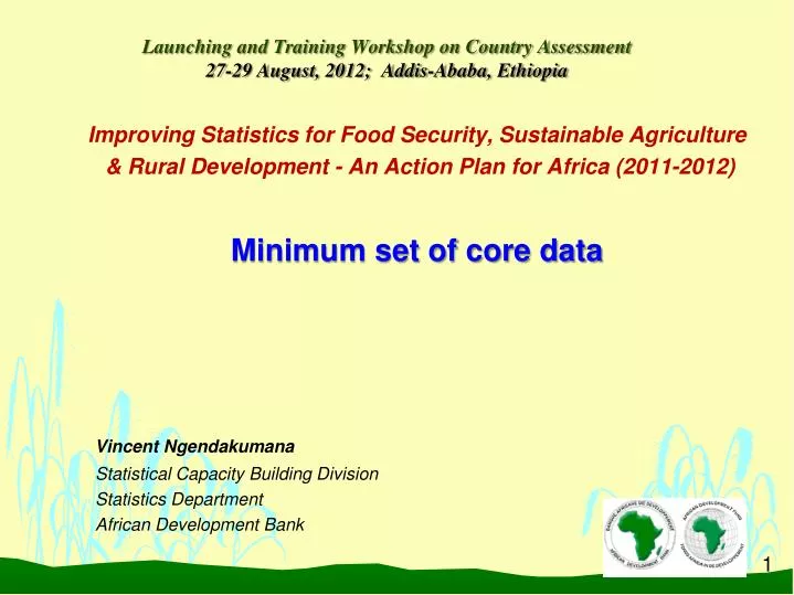launching and training workshop on country assessment 27 29 august 2012 addis ababa ethiopia
