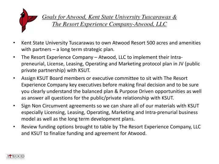 goals for atwood kent state university tuscarawas the resort experience company atwood llc