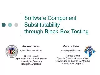 Software Component Substitutability through Black-Box Testing
