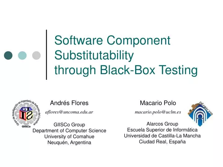 software component substitutability through black box testing
