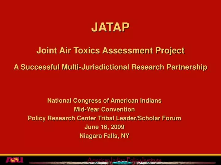 jatap joint air toxics assessment project a successful multi jurisdictional research partnership