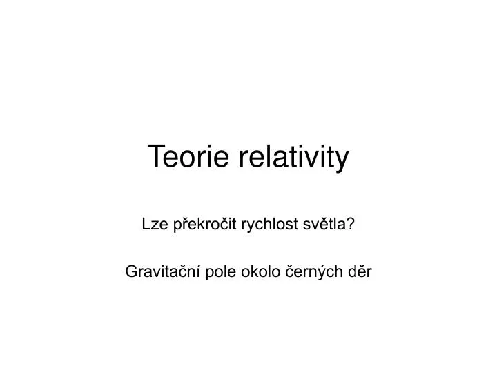 teorie relativity