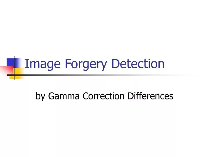 image forgery detection