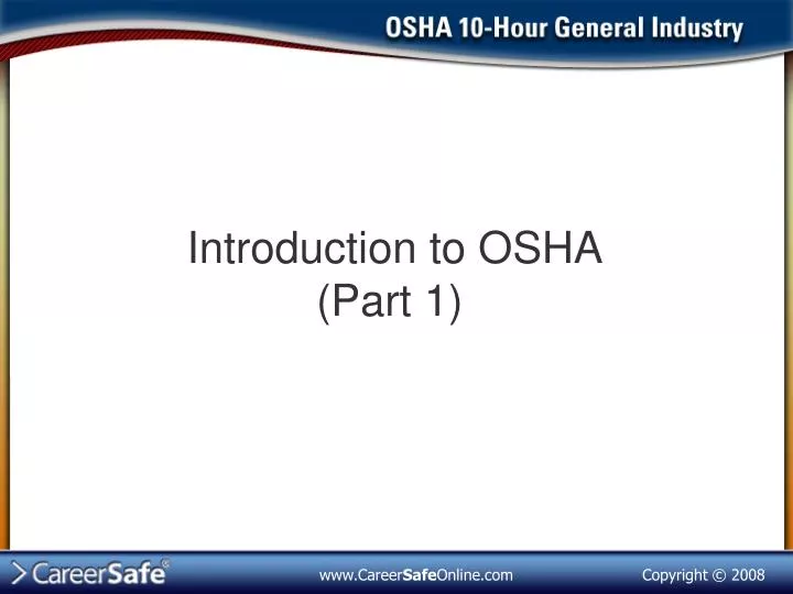 introduction to osha part 1