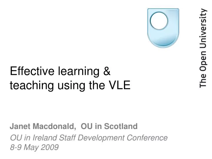 effective learning teaching using the vle