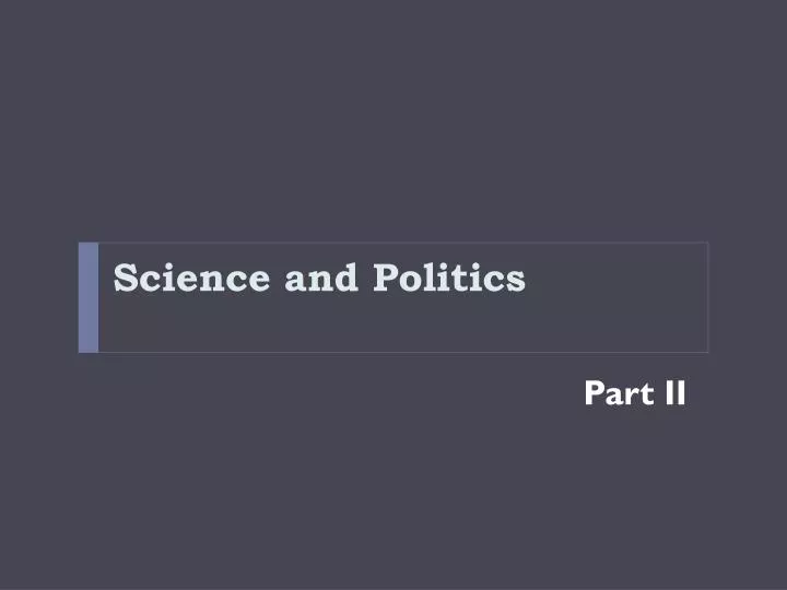 science and politics