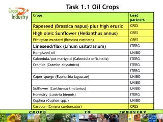 Task 1.1 Oil Crops