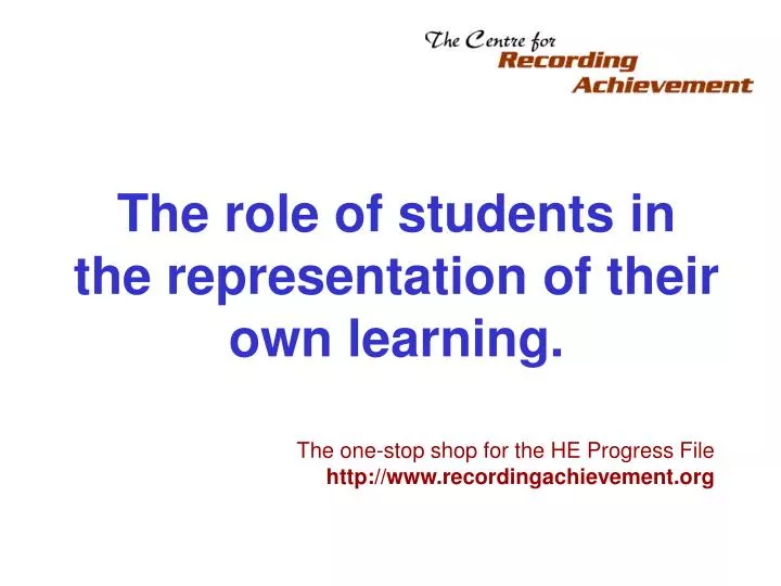 the role of students in the representation of their own learning
