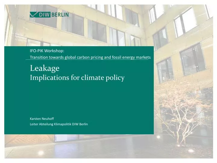 leakage implications for climate policy
