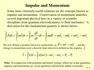 Impulse and Momentum