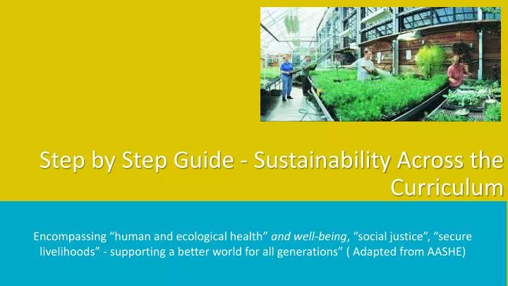 step by step guide sustainability across the curriculum