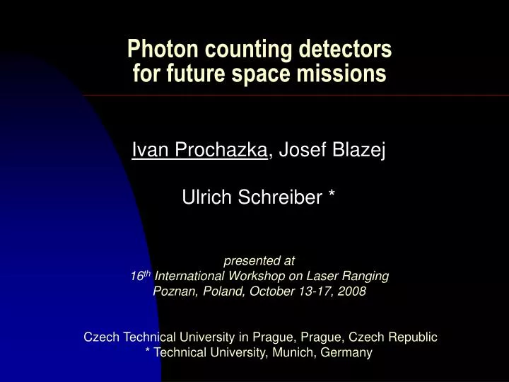 photon counting detectors for future space missions