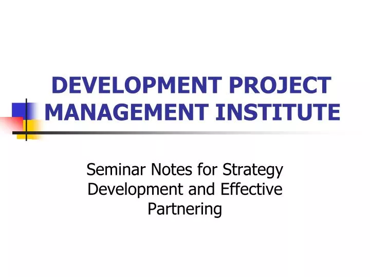 development project management institute