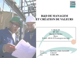 unit hydro et r d managem i akalay 16 juillet 2008