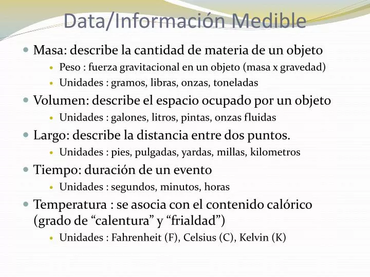 data informaci n medible