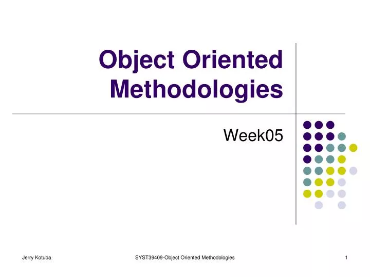 object oriented methodologies