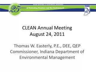 CLEAN Annual Meeting August 24, 2011