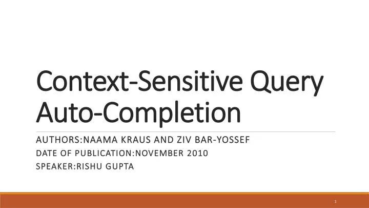 context sensitive query auto completion