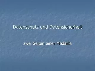 datenschutz und datensicherheit