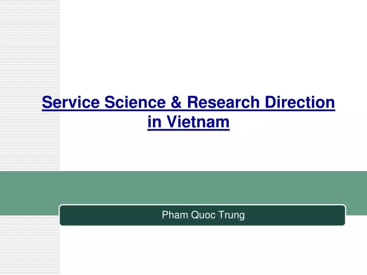 service science research direction in vietnam