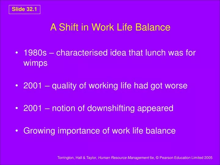 a shift in work life balance