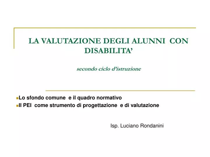 la valutazione degli alunni con disabilita secondo ciclo d istruzione