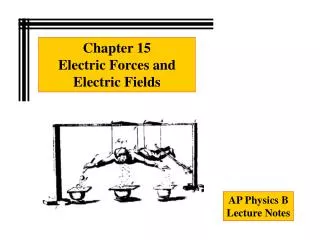 Chapter 15 Electric Forces and Electric Fields