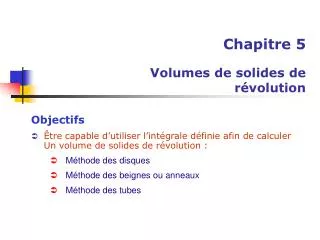 chapitre 5 volumes de solides de r volution