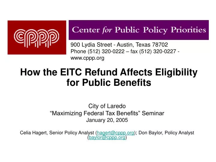 how the eitc refund affects eligibility for public benefits