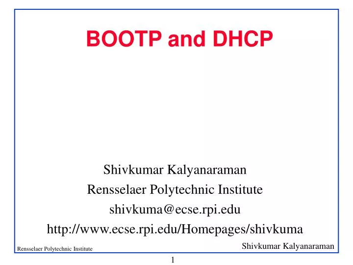 bootp and dhcp