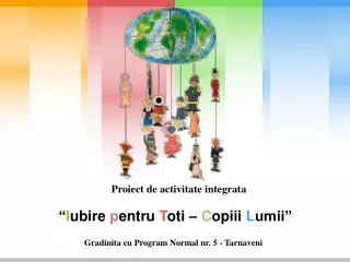 proiect de activitate integrata