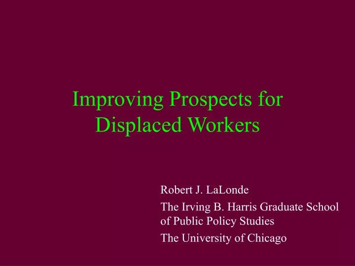 improving prospects for displaced workers
